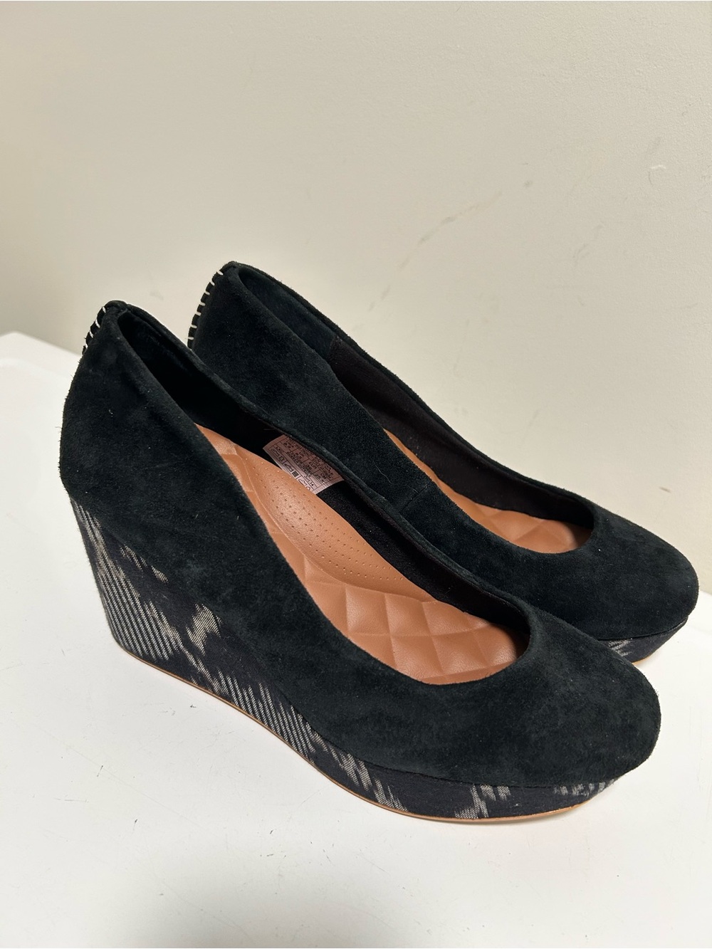 Reef High Tropic Suede Platform Wedges Black Size 8.5 - Picture 2 of 13